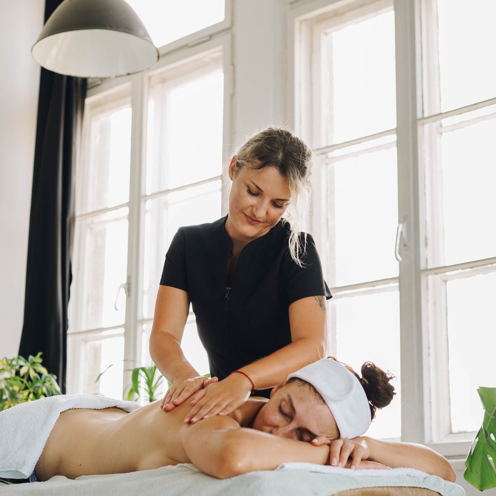A serene indoor massage session promoting relaxation and well-being.
